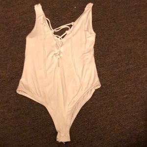 Front tie body suit